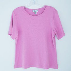 The TOG Shoppe Petites Women's Casual Short Sleeved Top Color Pink Size Medium